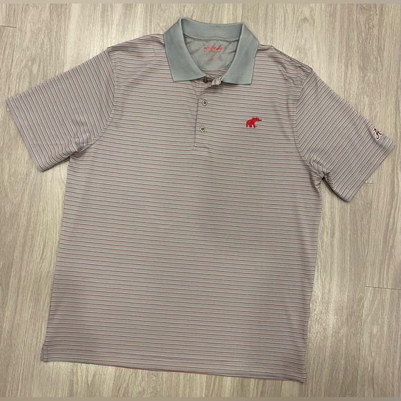 Alabama Crimson Tide Shirt Mens XL Gray Polo Striped TuskWear Gameday Football - Picture 2 of 8